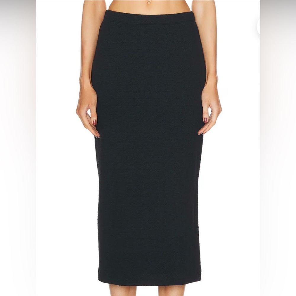 Enza Costa TEXTURED JACQUARD SKIRT IN BLACK S
